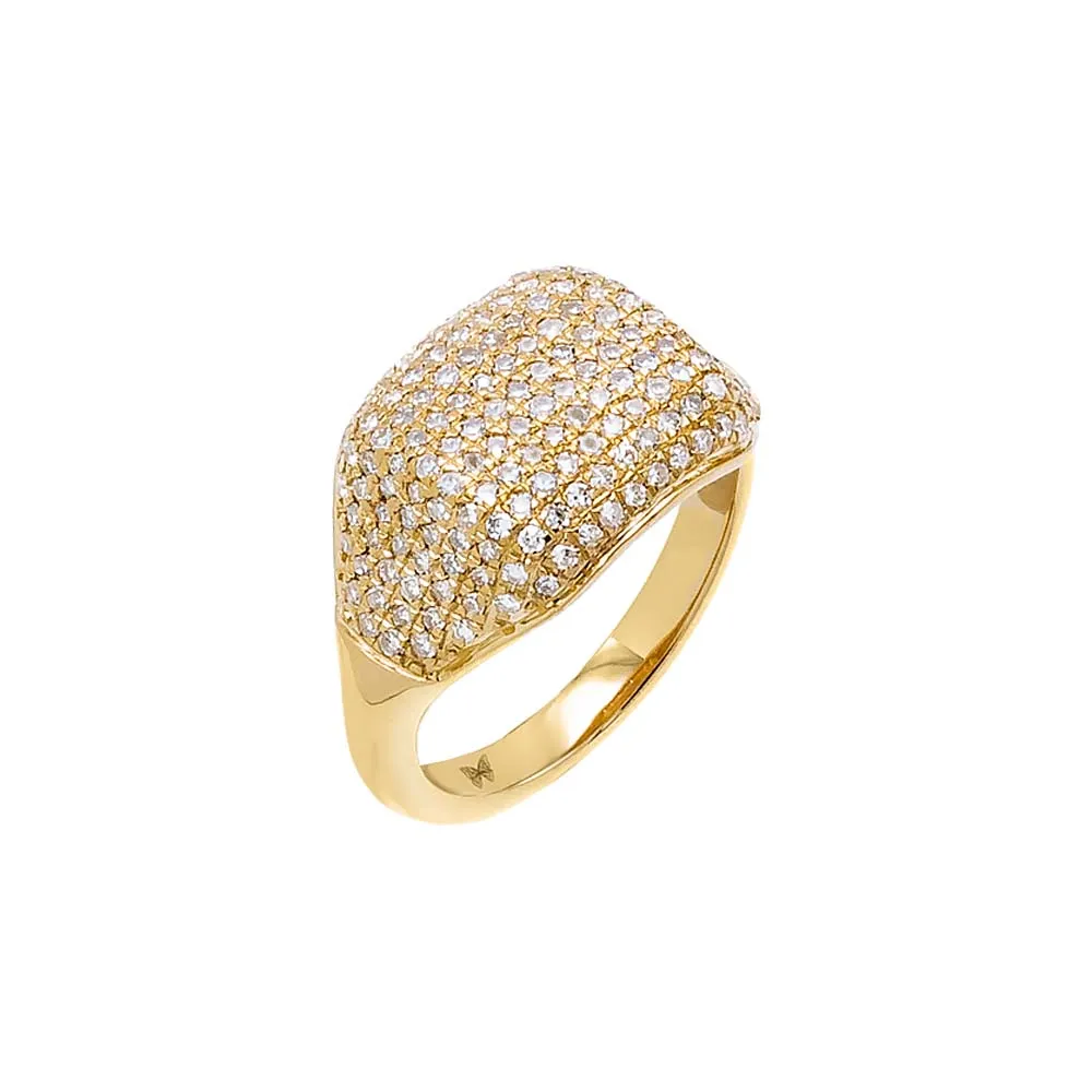 Diamond Pave Signet Pinky Ring 14K sold by Adina Eden's