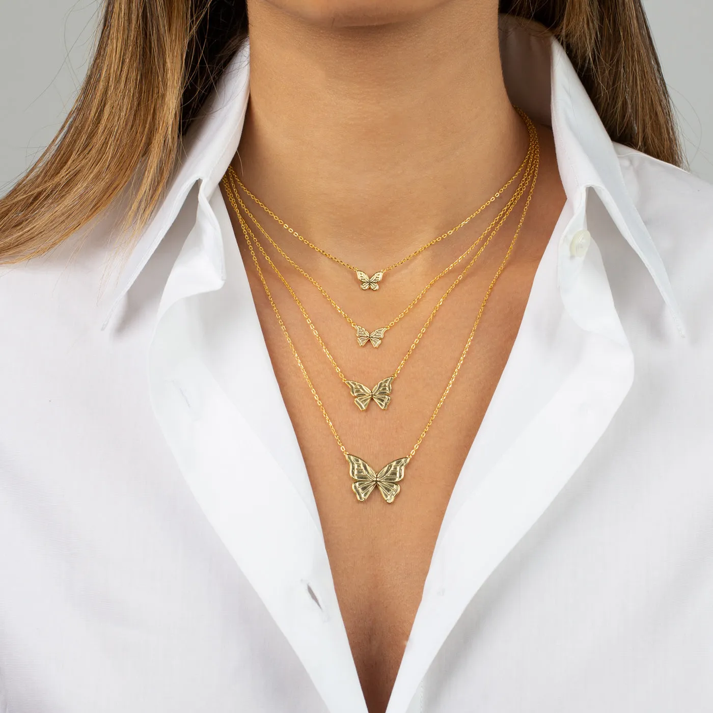 The Adina Eden Solid Butterfly Necklace sold by Adina Eden's product image thumbnail 3