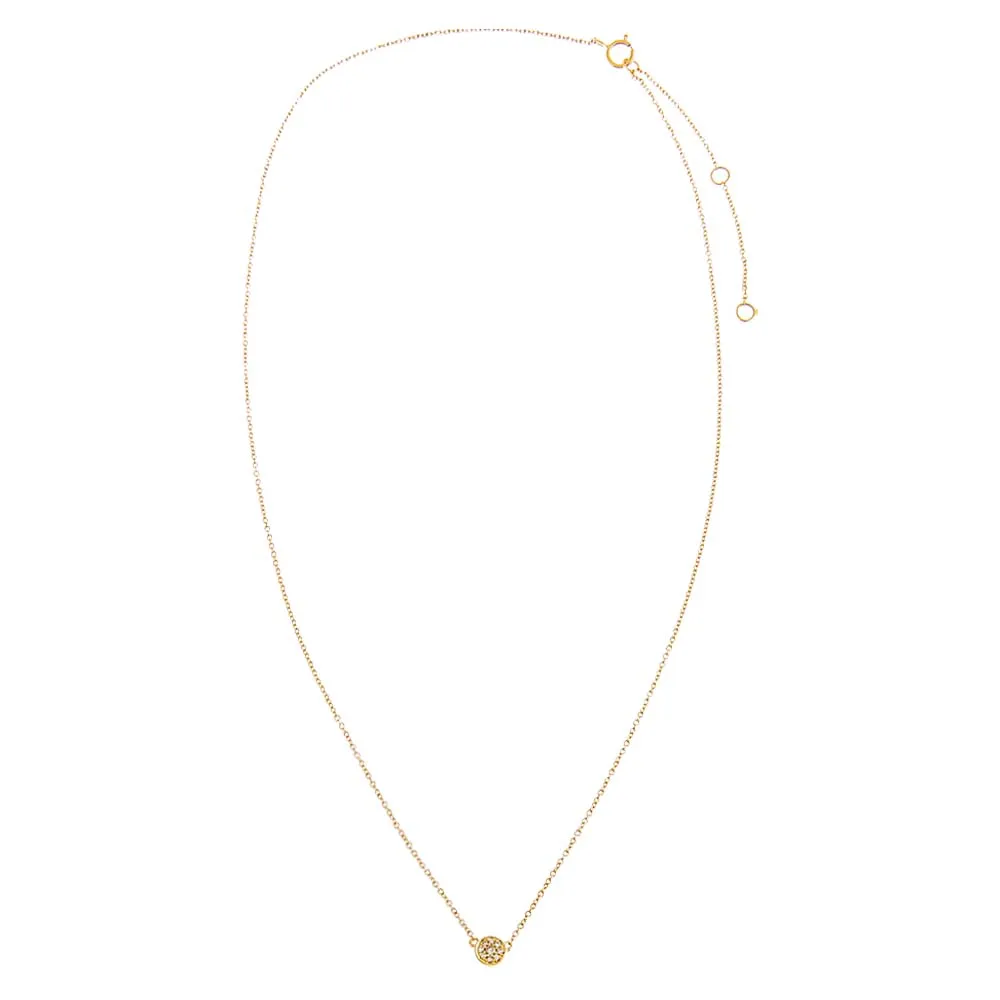 Diamond Pave Mini Disc Necklace 14K sold by Adina Eden's product image thumbnail 2