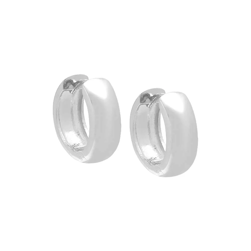 Solid Wide Huggie Earring sold by Adina Eden's