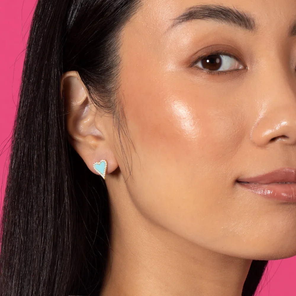 Elongated Pavé Heart Earring sold by Adina Eden's product image thumbnail 2