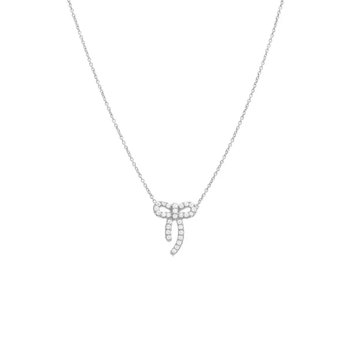 Petite Pave Bow Tie Pendant Necklace sold by Adina Eden's product image thumbnail 3