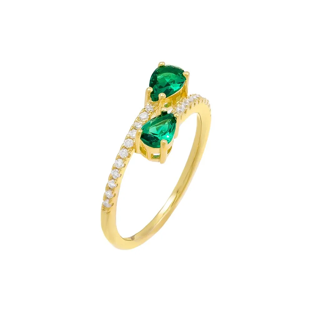 Emerald Teardrop Wrap Ring sold by Adina Eden's