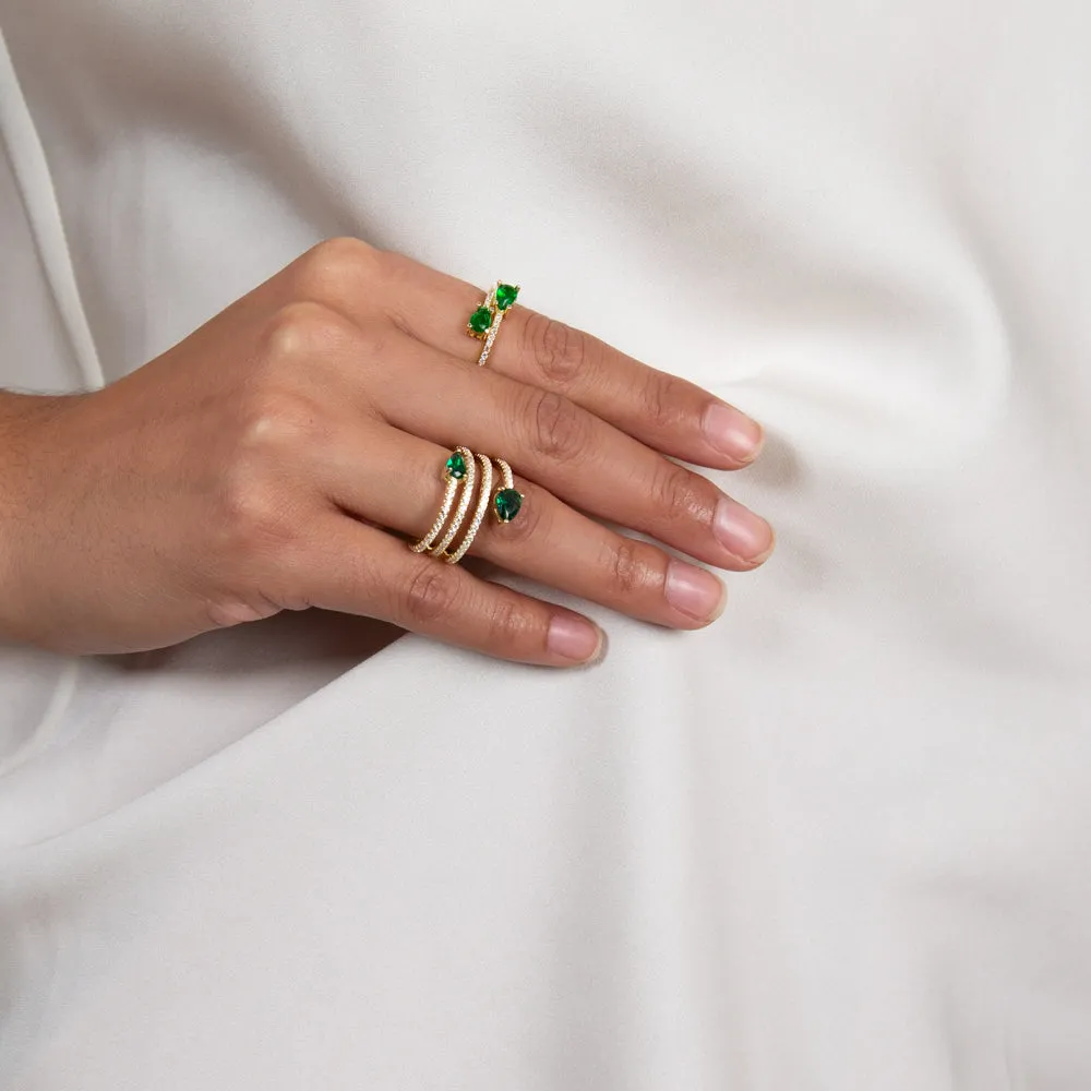 Emerald Teardrop Wrap Ring sold by Adina Eden's product image thumbnail 2