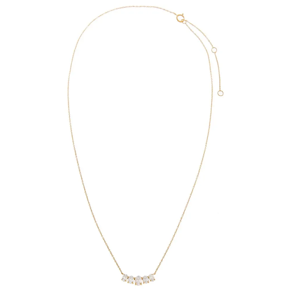 Lab Grown Diamond Oval Cut Curved Bar Necklace 14K sold by Adina Eden's product image thumbnail 3