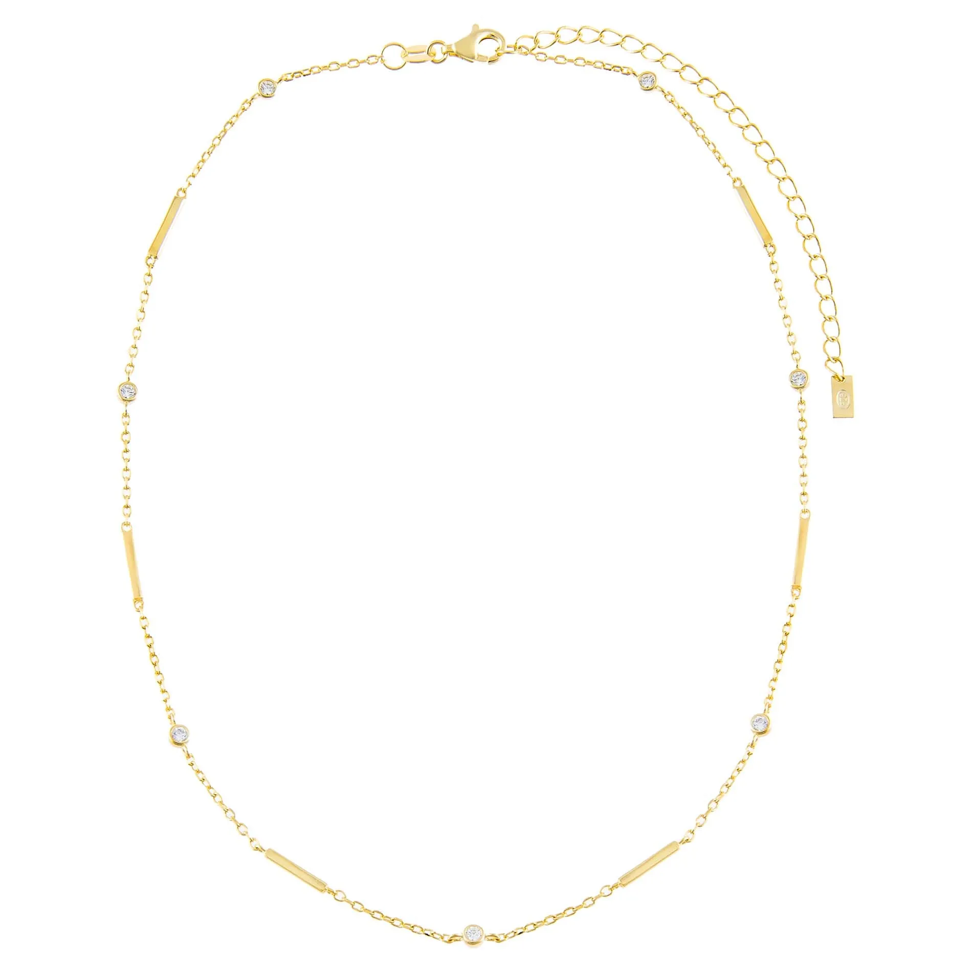 CZ Bezel Bar Necklace sold by Adina Eden's product image thumbnail 2