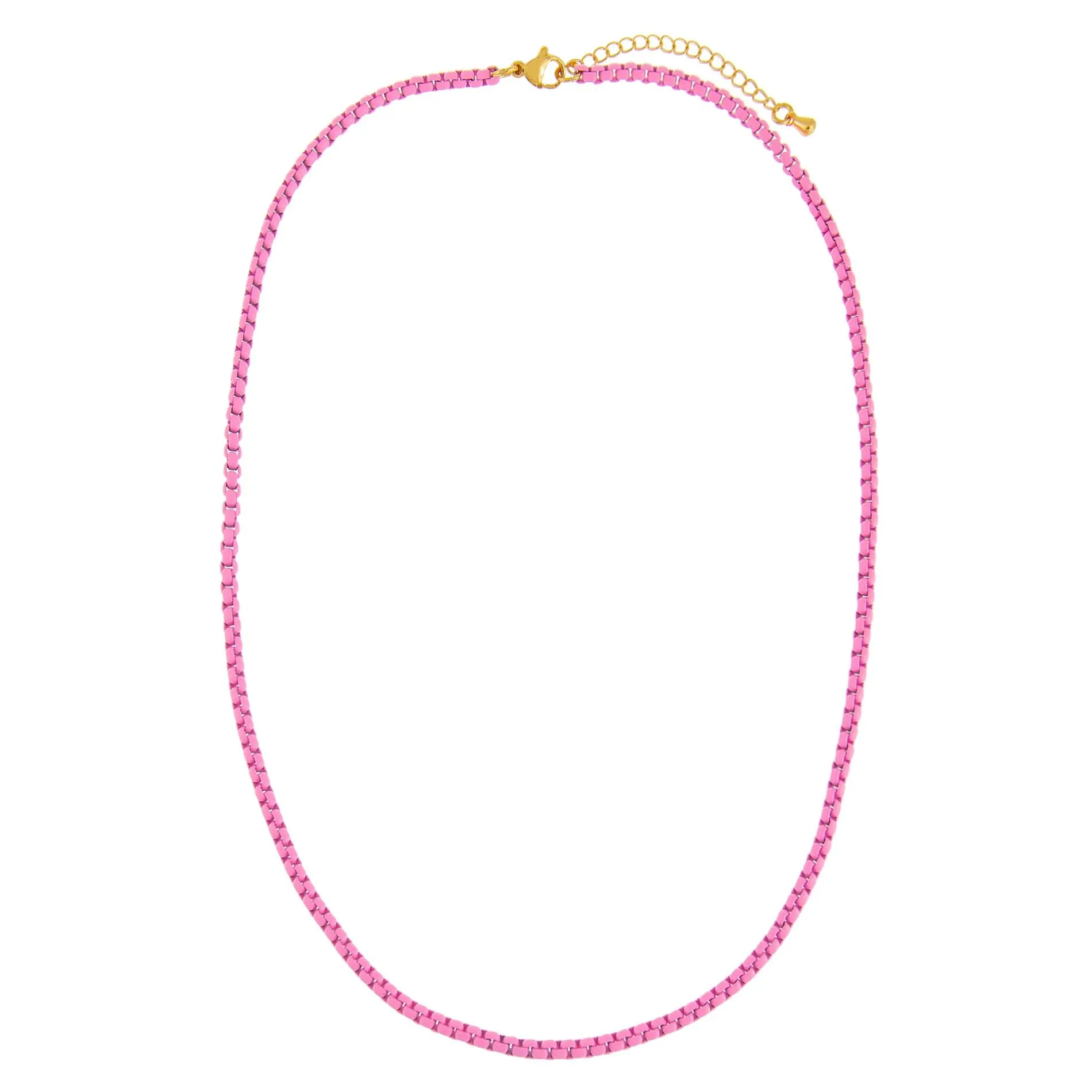 Pink Enamel Rope Chain Necklace sold by Adina Eden's product image thumbnail 3