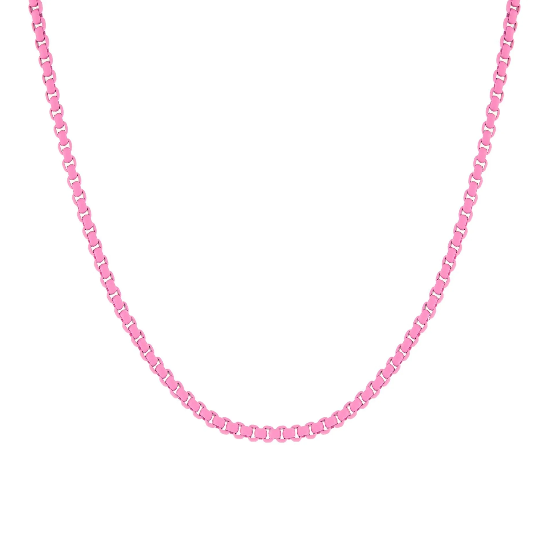 Pink Enamel Rope Chain Necklace sold by Adina Eden's