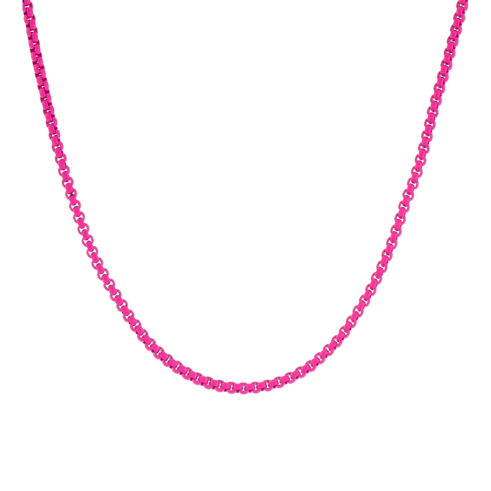 Pink Enamel Rope Chain Necklace sold by Adina Eden's product image thumbnail 4