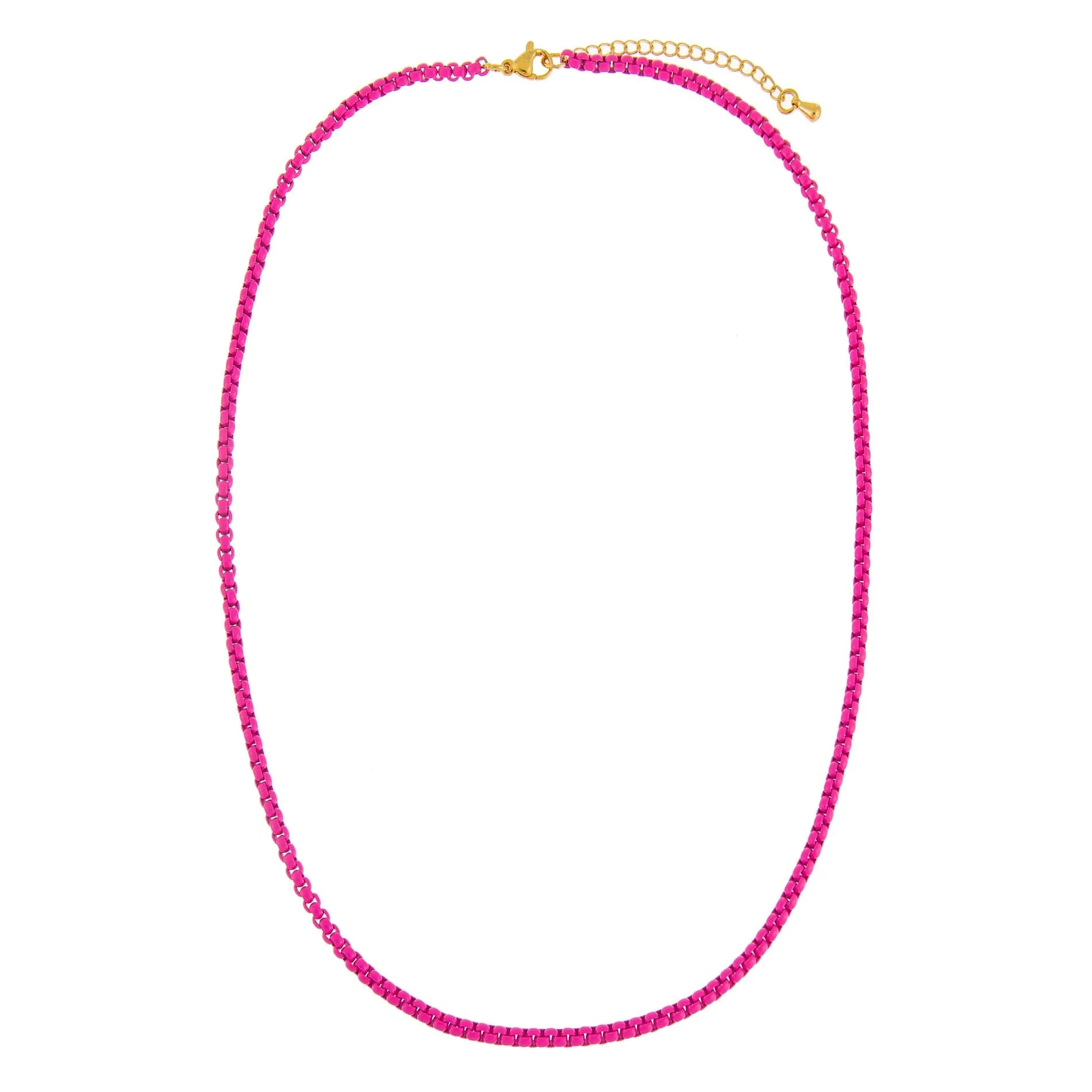 Pink Enamel Rope Chain Necklace sold by Adina Eden's product image thumbnail 5