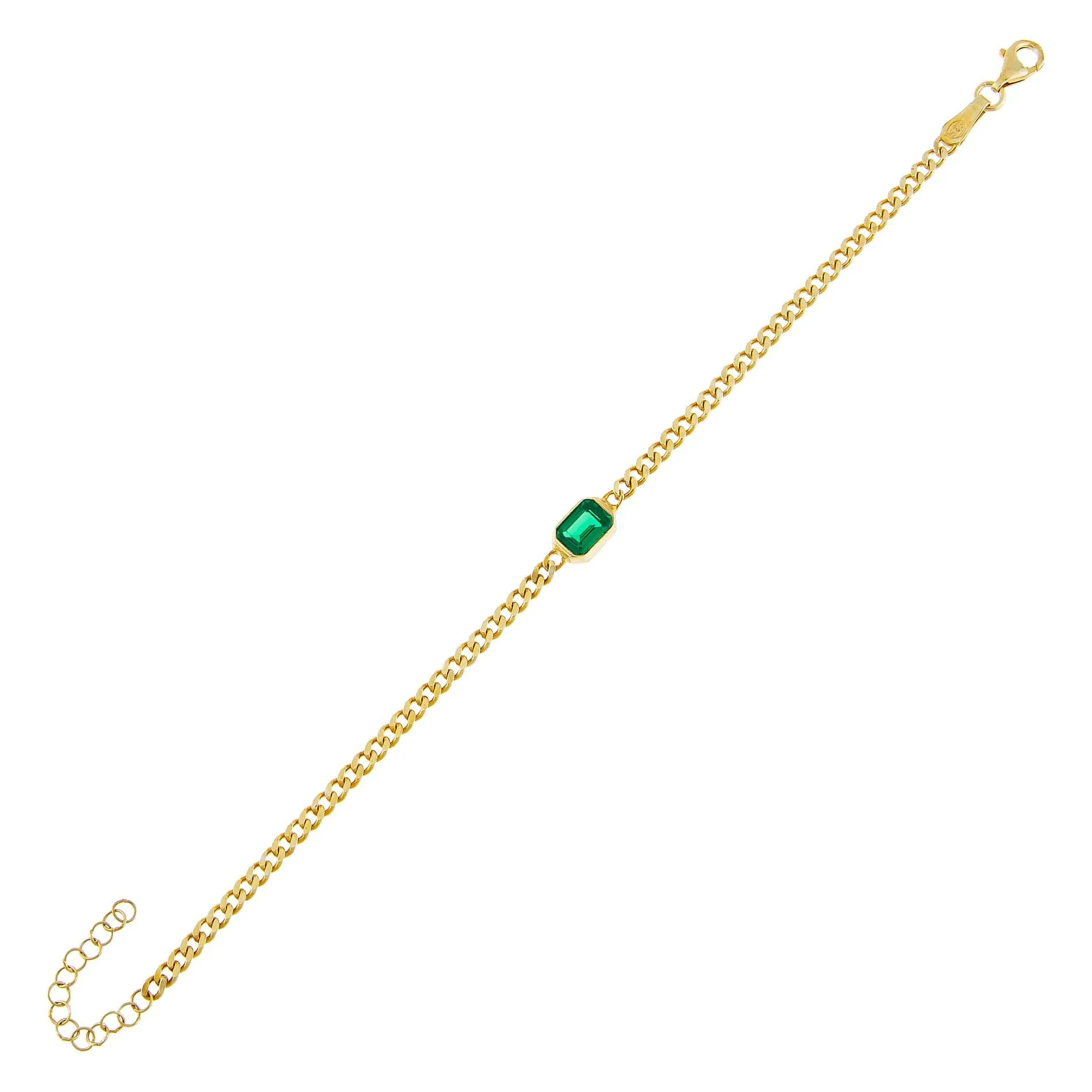 Colored Baguette Cuban Bracelet sold by Adina Eden's product image thumbnail 4