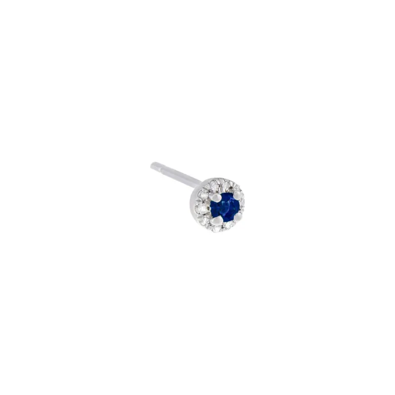 Diamond Mini Colored Stud Earring 14K sold by Adina Eden's