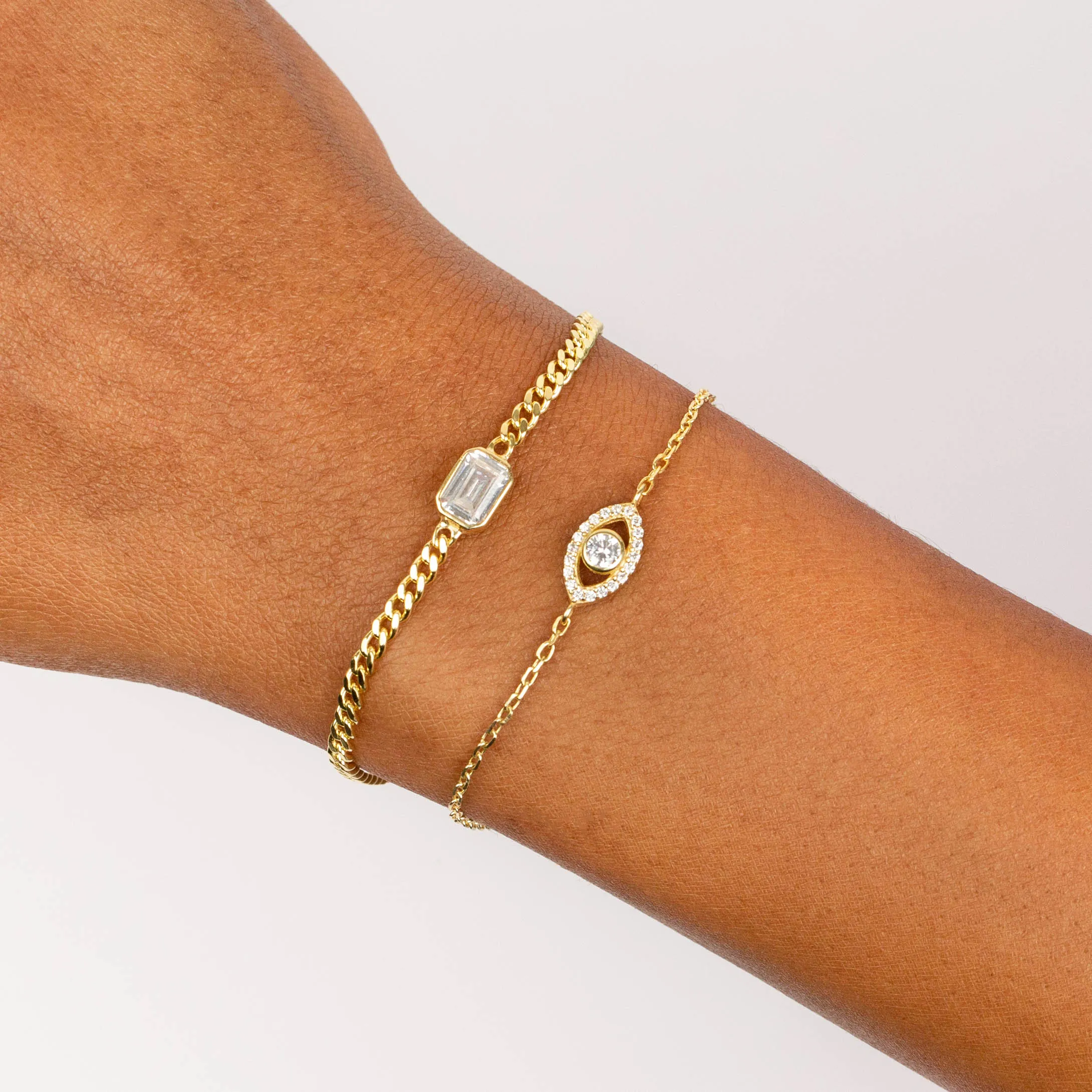 Colored Baguette Cuban Bracelet sold by Adina Eden's product image thumbnail 2