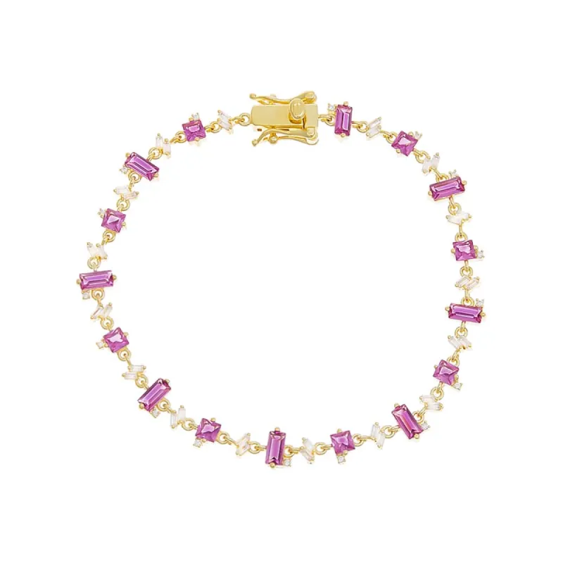 Multi Baguette Stone Bracelet sold by Adina Eden's