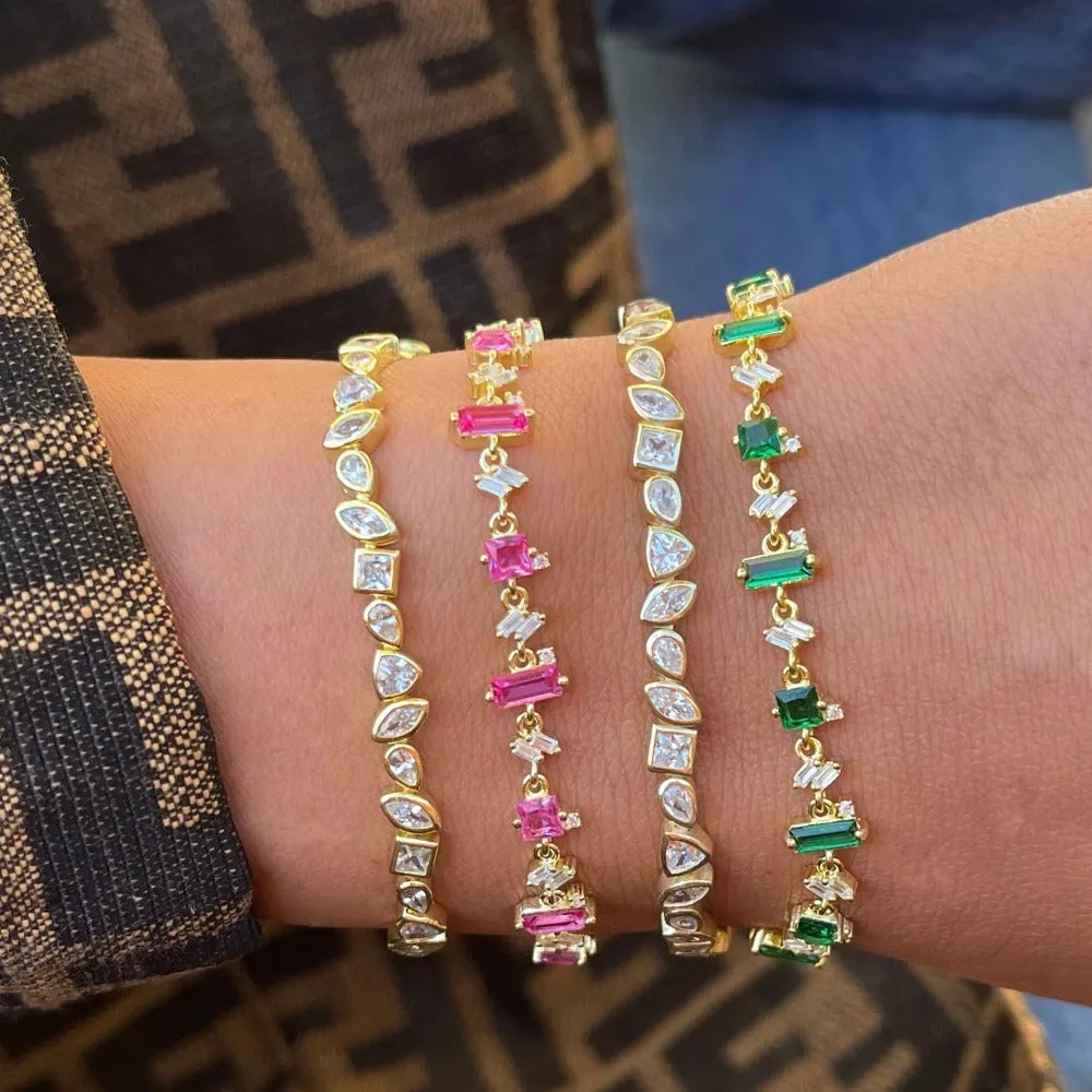 Multi Baguette Stone Bracelet sold by Adina Eden's product image thumbnail 4