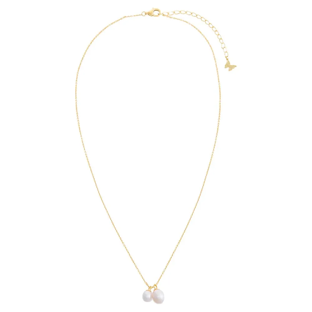 Mini Double Pearl Pendant Necklace sold by Adina Eden's product image thumbnail 3