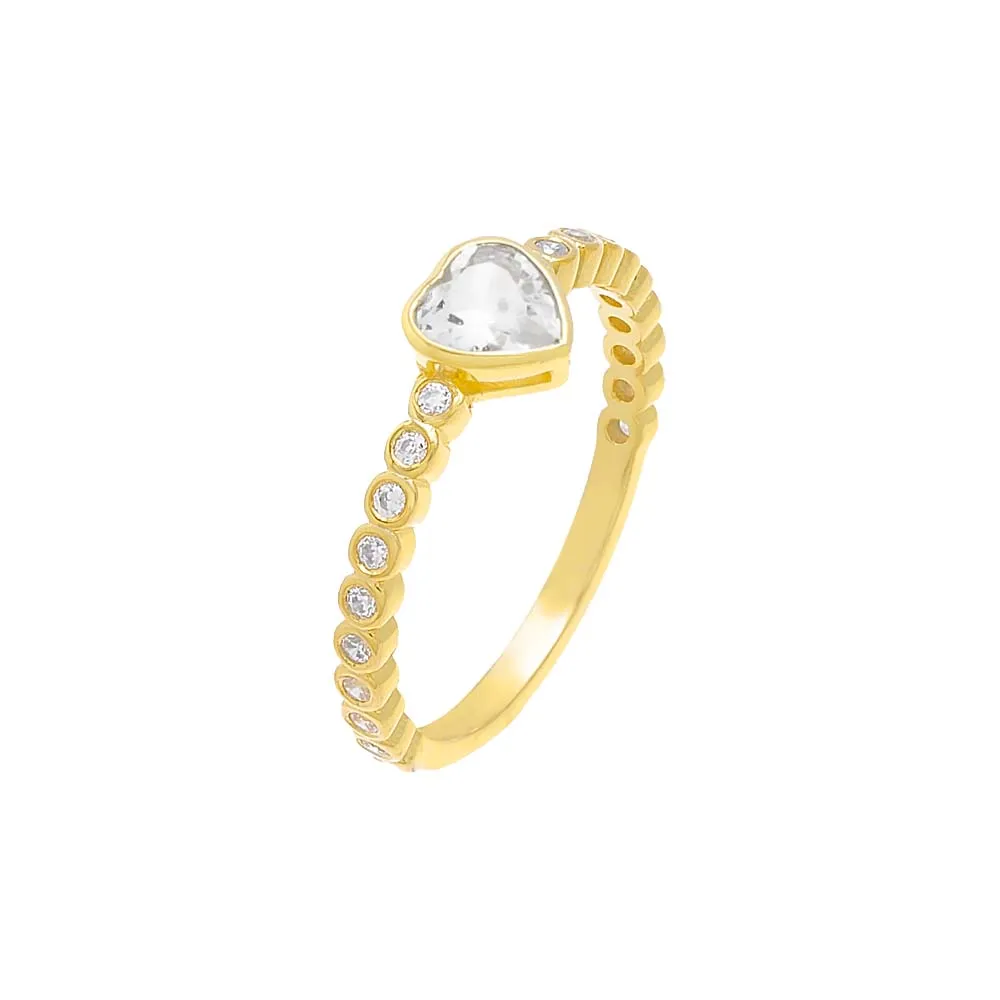 Heart Shape Bezel Ring sold by Adina Eden's