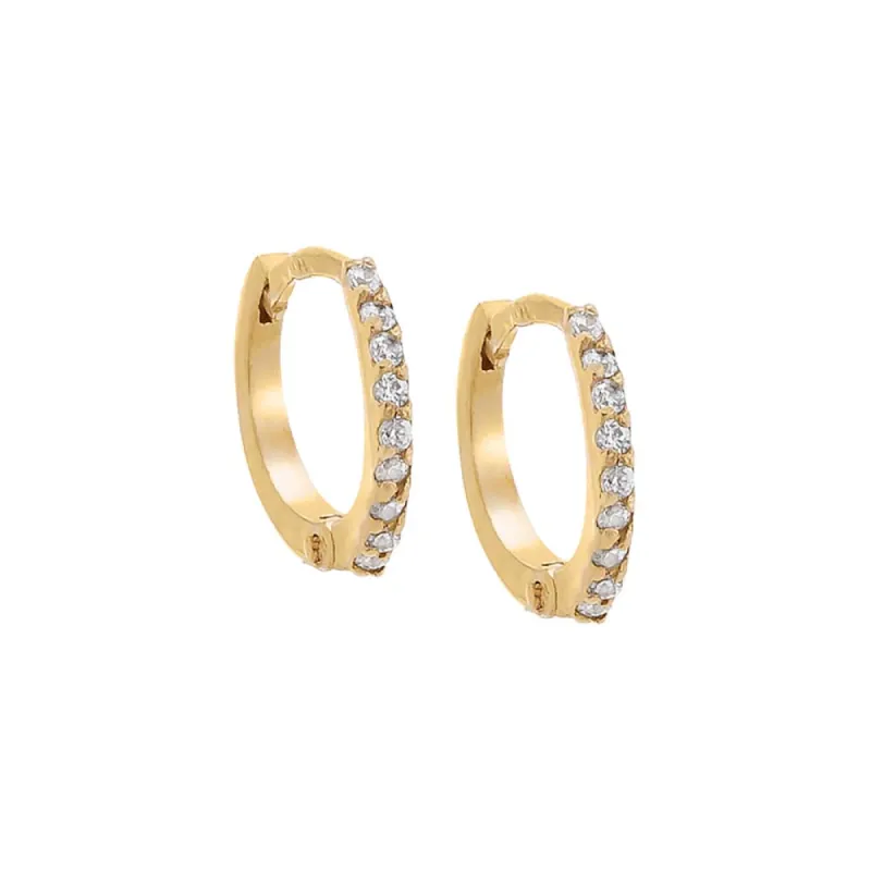 CZ Cartilage Huggie Earring 14K sold by Adina Eden's