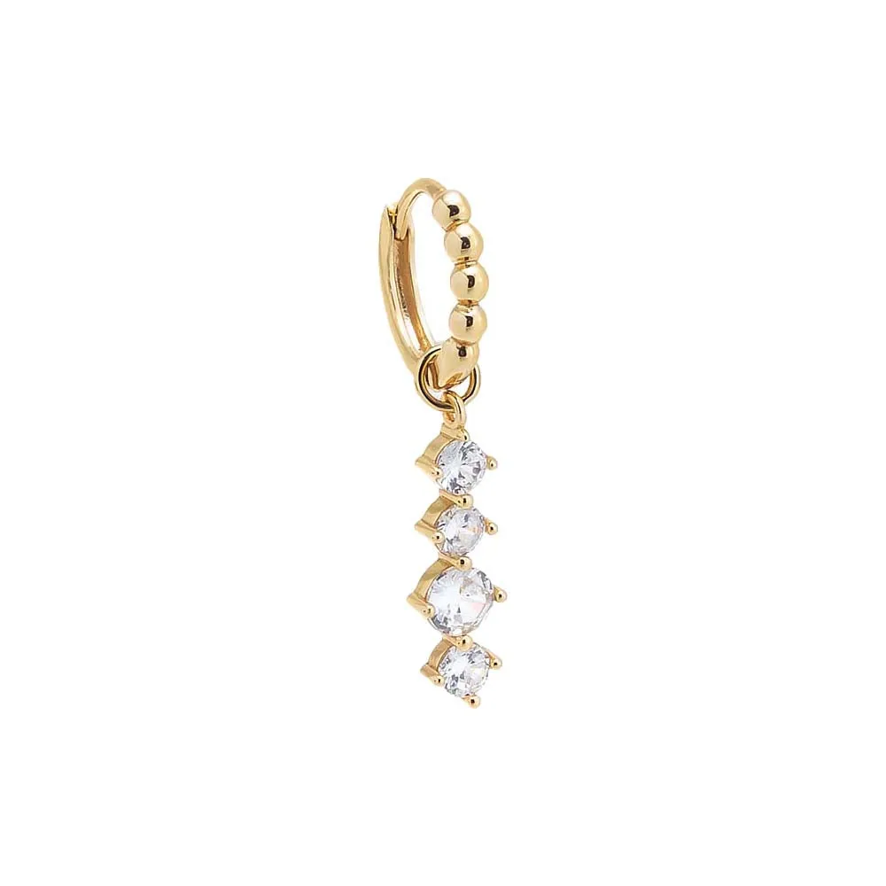 CZ Graduated Drop Beaded Huggie Earring sold by Adina Eden's product image thumbnail 3