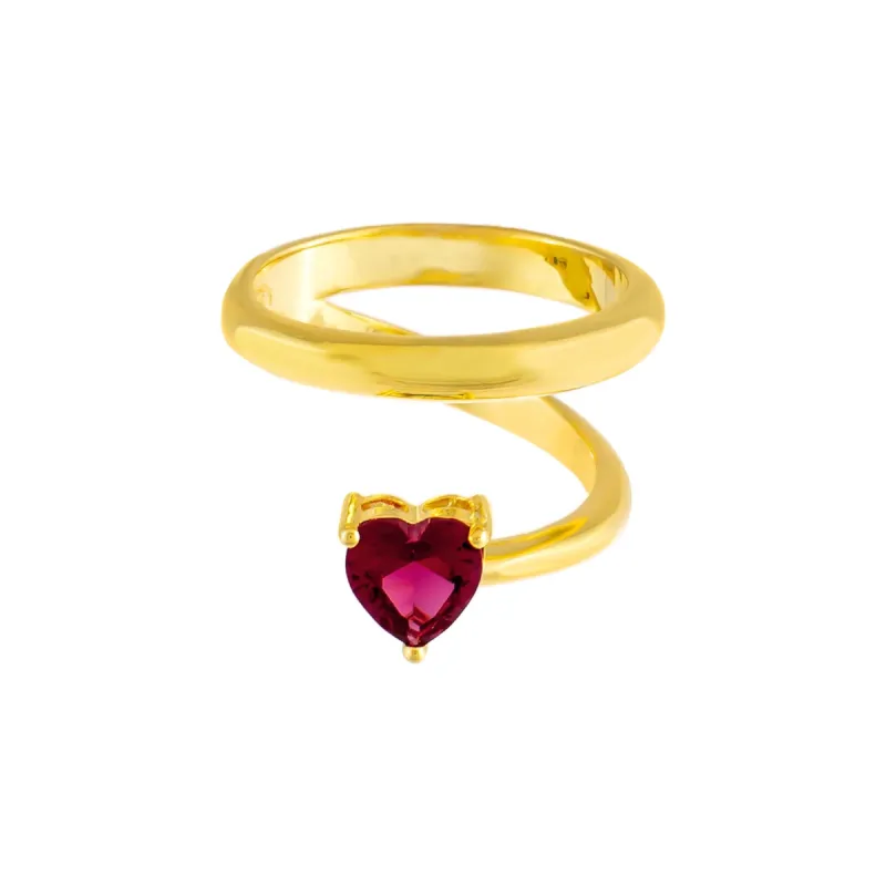 CZ Colored Heart Wrap Ring sold by Adina Eden's