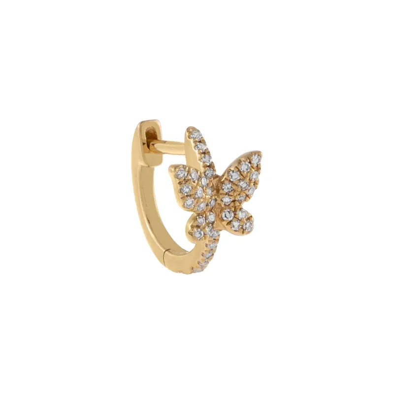 Diamond Butterfly Huggie Earring 14K sold by Adina Eden's