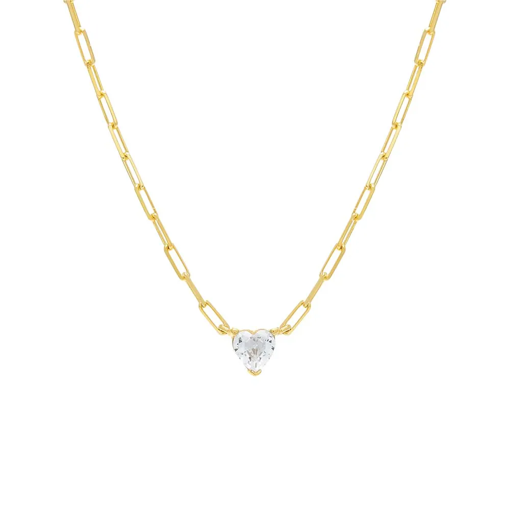 Mini Heart Paper Clip Necklace sold by Adina Eden's product image thumbnail 4