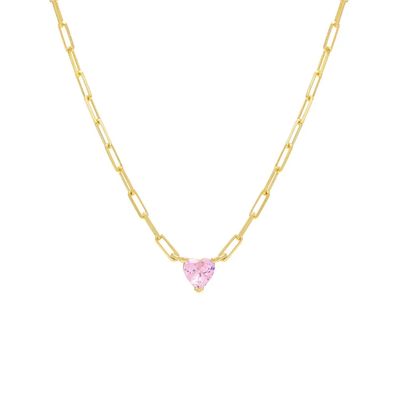 Mini Heart Paper Clip Necklace sold by Adina Eden's