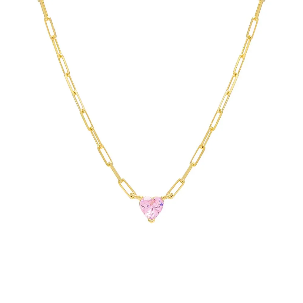 Mini Heart Paper Clip Necklace sold by Adina Eden's