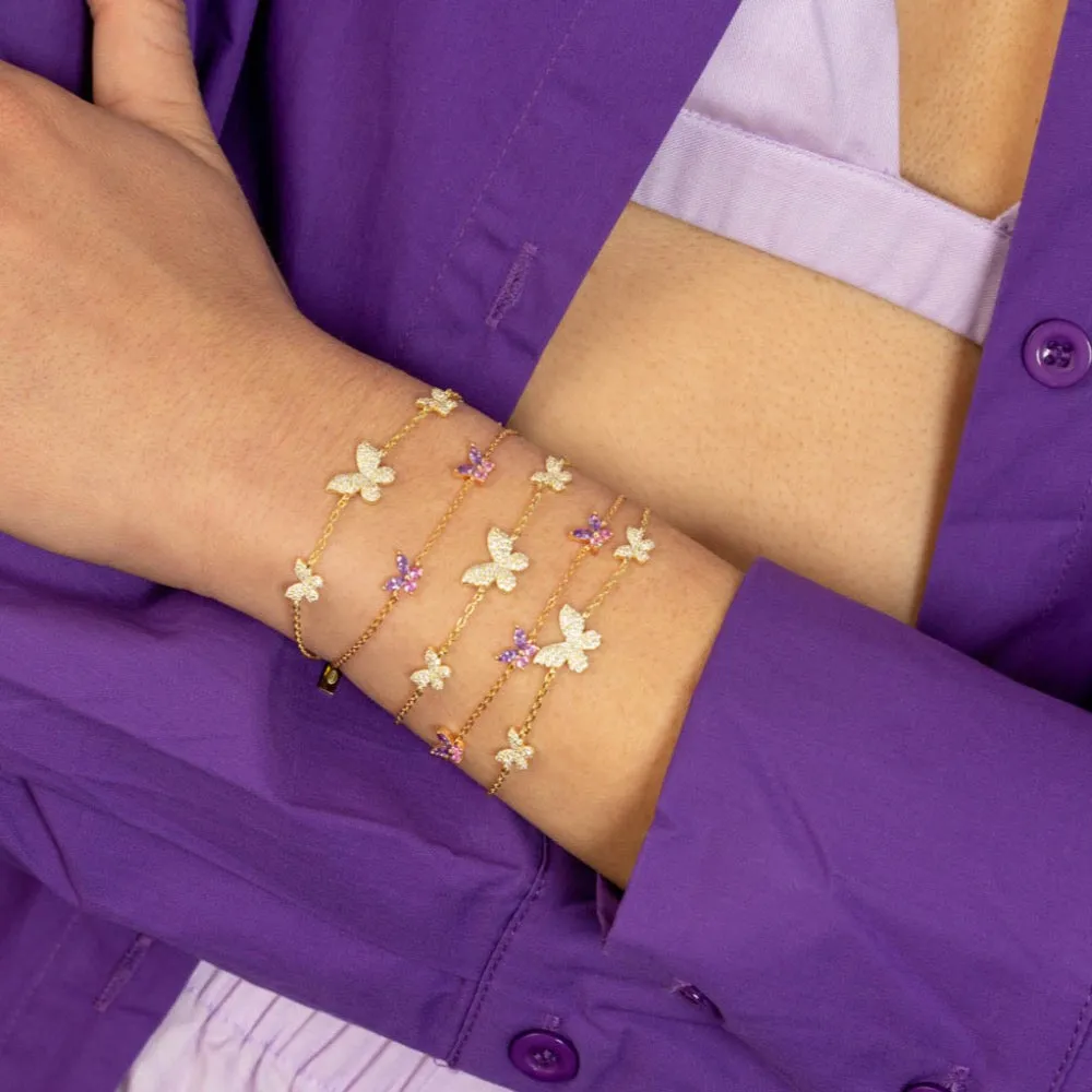 Pavé Triple Butterfly Bracelet sold by Adina Eden's product image thumbnail 3