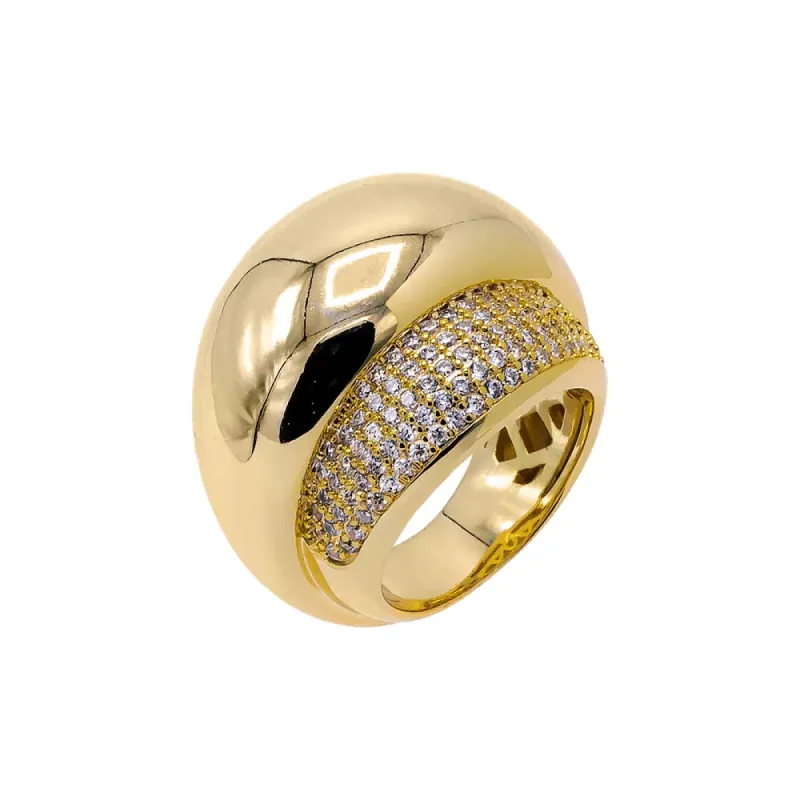 Solid/Pavé Double Dome Chunky Ring sold by Adina Eden's