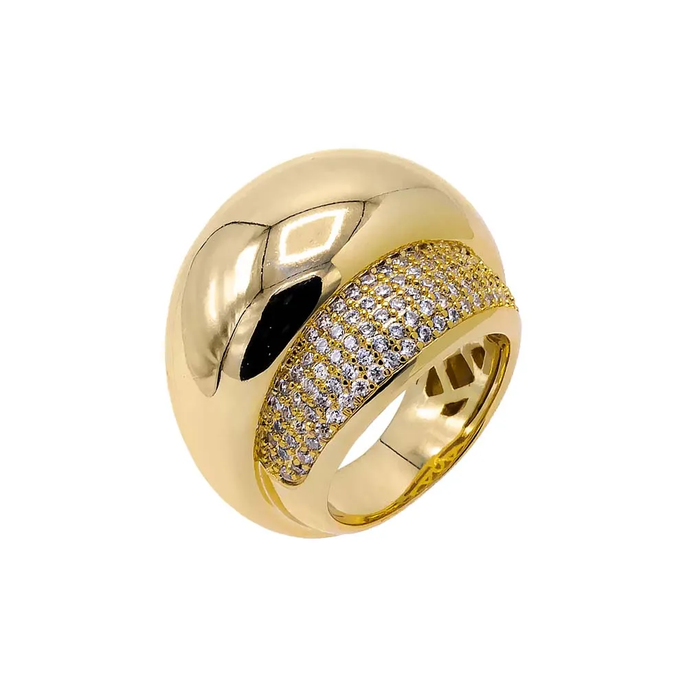 Solid/Pavé Double Dome Chunky Ring sold by Adina Eden's
