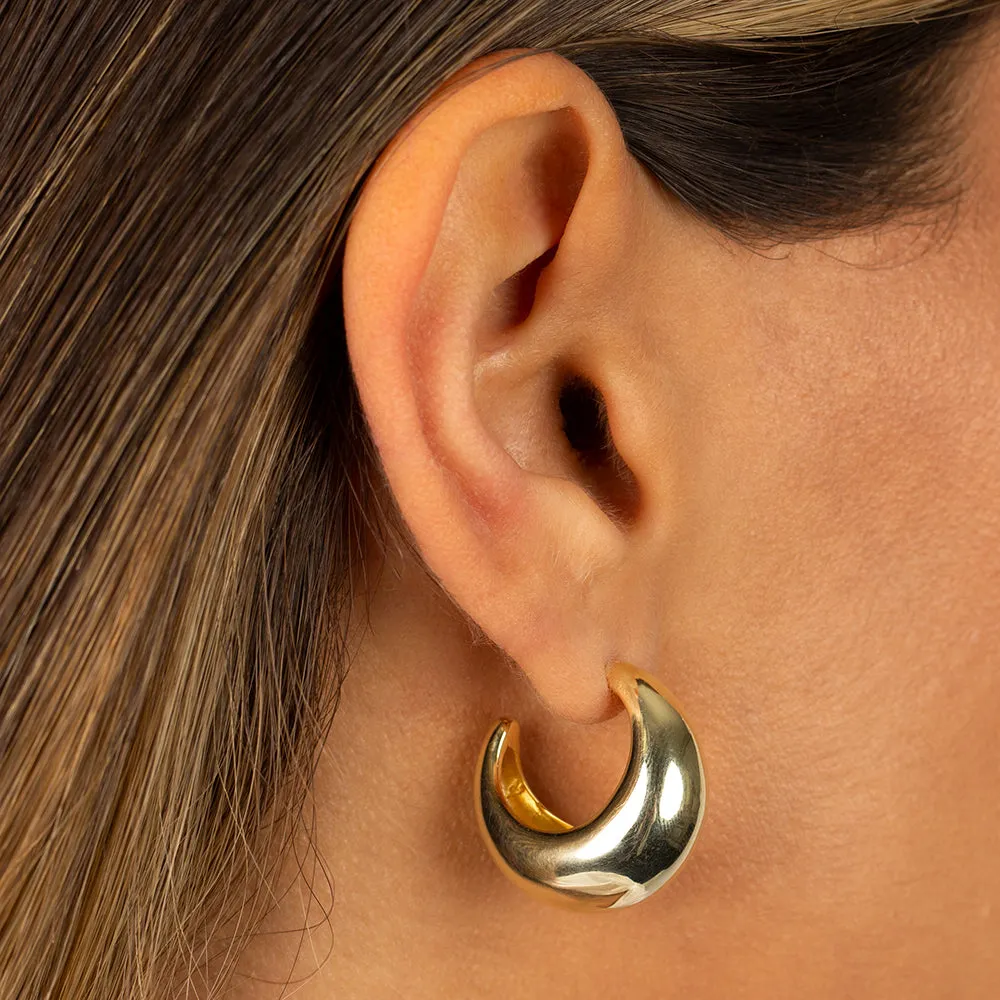 Chunky Graduated Hollow Hoop Earring sold by Adina Eden's product image thumbnail 2