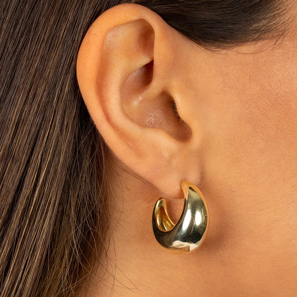 Chunky Graduated Hollow Hoop Earring sold by Adina Eden's product image thumbnail 5