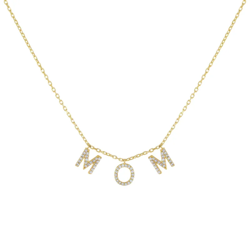 Pavé Mom Necklace sold by Adina Eden's