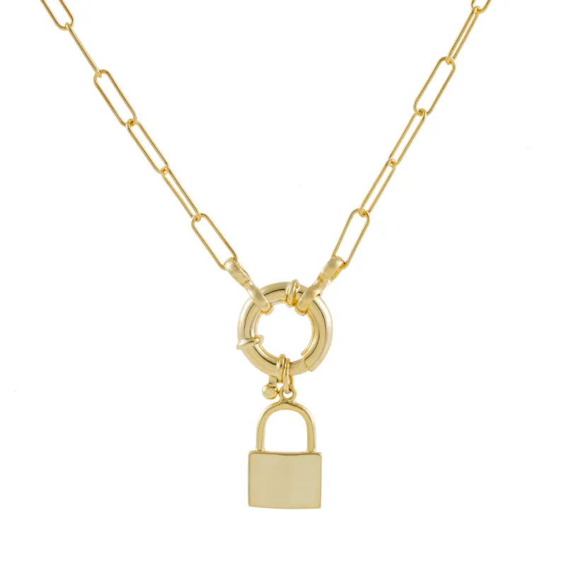 Lock X Toggle Link Necklace sold by Adina Eden's