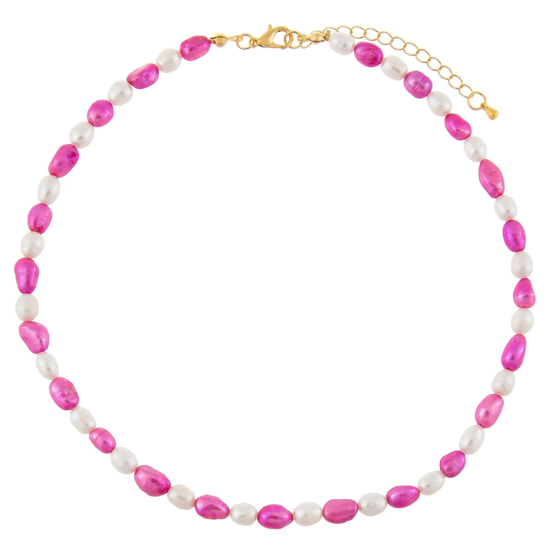 Magenta x White Pearl Necklace sold by Adina Eden's product image thumbnail 3