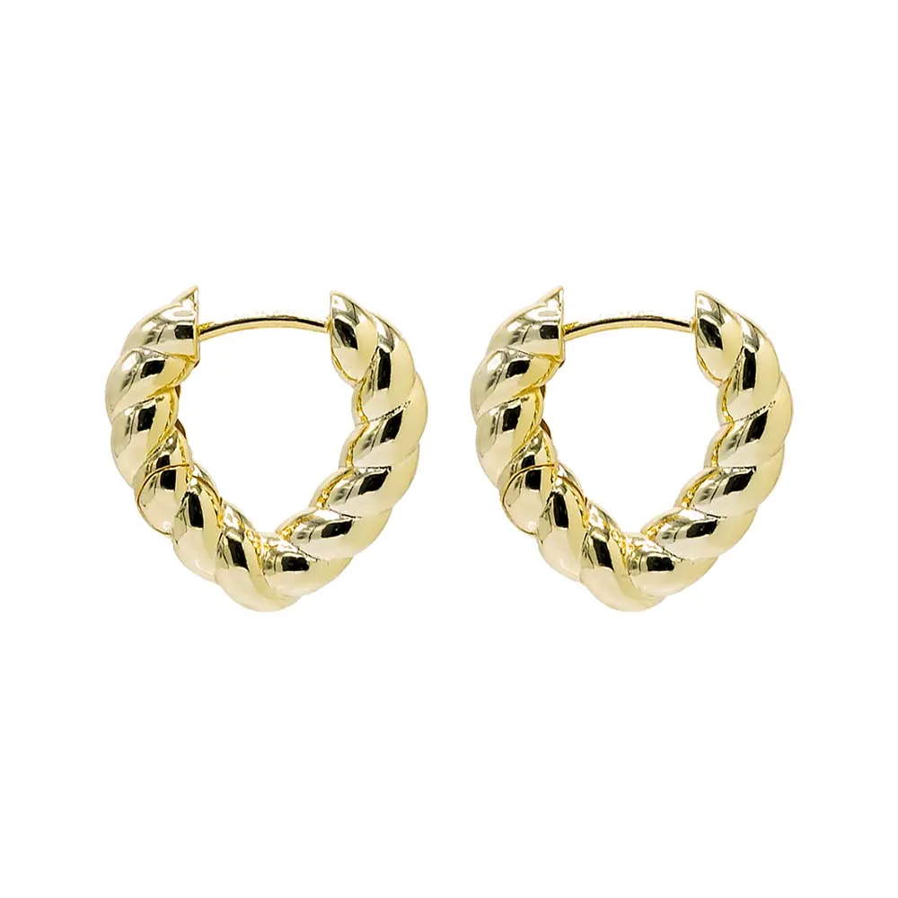 Solid Twisted V-Shape Huggie Earring sold by Adina Eden's product image thumbnail 3