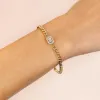 CZ Illusion Cuban Bracelet 14K sold by Adina Eden's