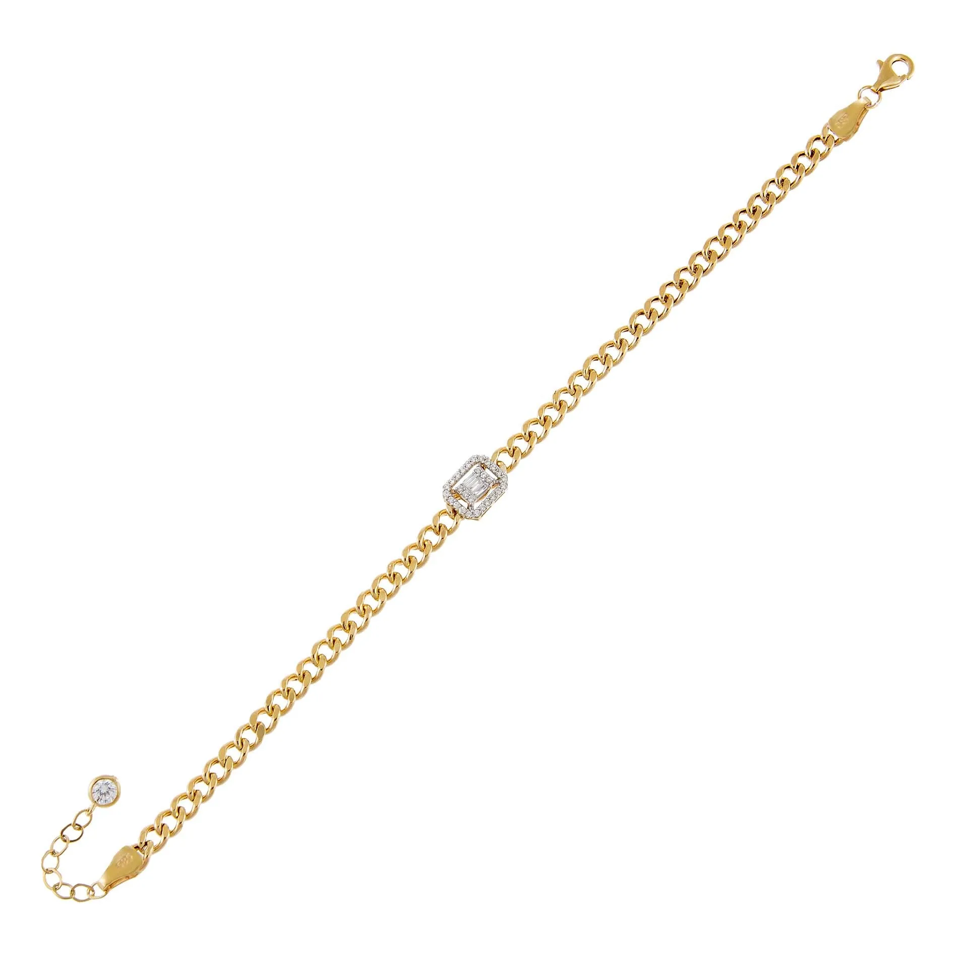 CZ Illusion Cuban Bracelet 14K sold by Adina Eden's