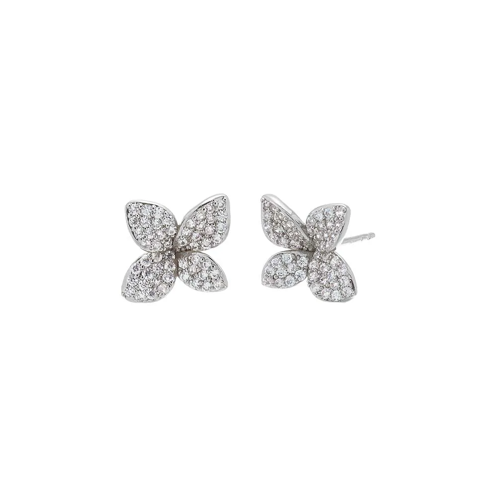 Pave Fancy Flower Stud Earring sold by Adina Eden's product image thumbnail 3
