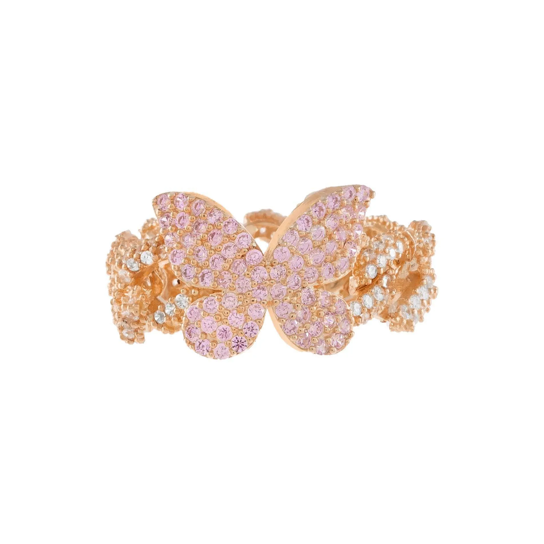 Pink Pavé Butterfly Chain Link Ring sold by Adina Eden's product image thumbnail 5