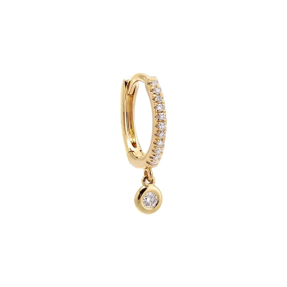 Dangling Diamond Bezel Huggie Earring 14K sold by Adina Eden's product image thumbnail 3