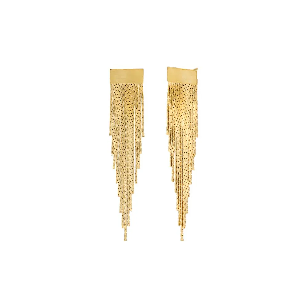 Solid Dangling Fringe Chandelier Stud Earirng sold by Adina Eden's