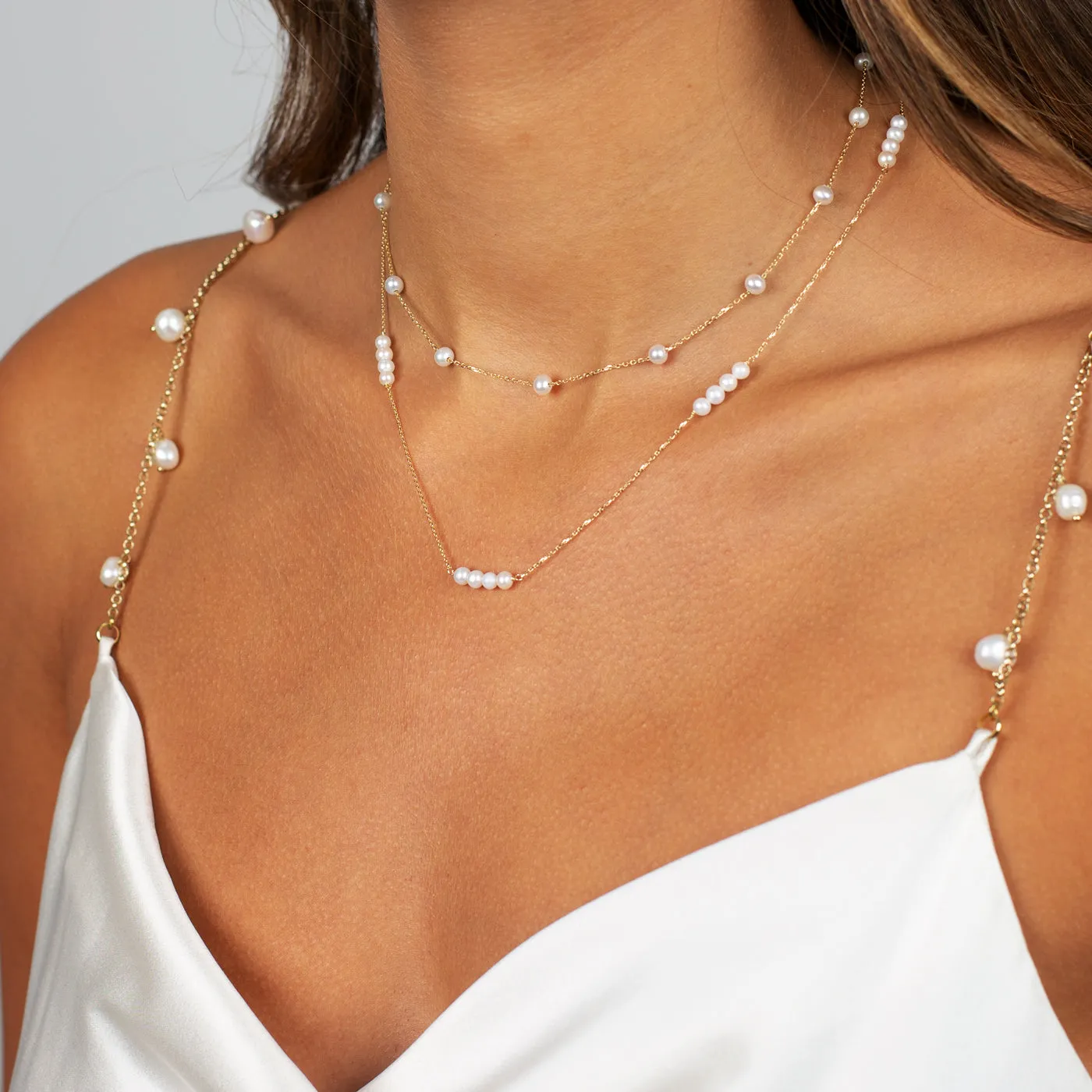 Multi Pearl Necklace 14K sold by Adina Eden's product image thumbnail 4