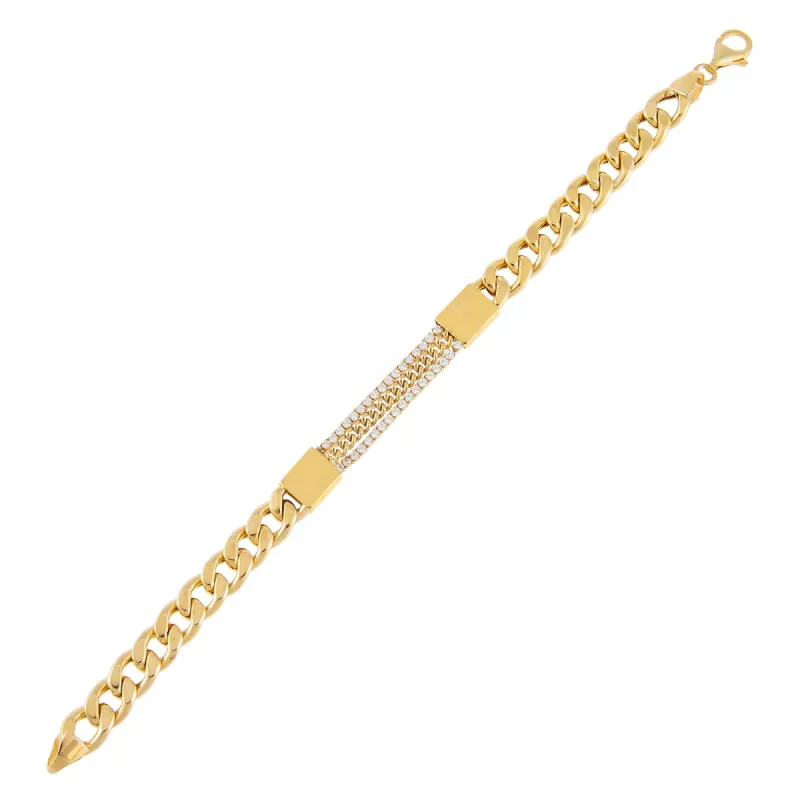 Tennis X Cuban Chain Bracelet sold by Adina Eden's