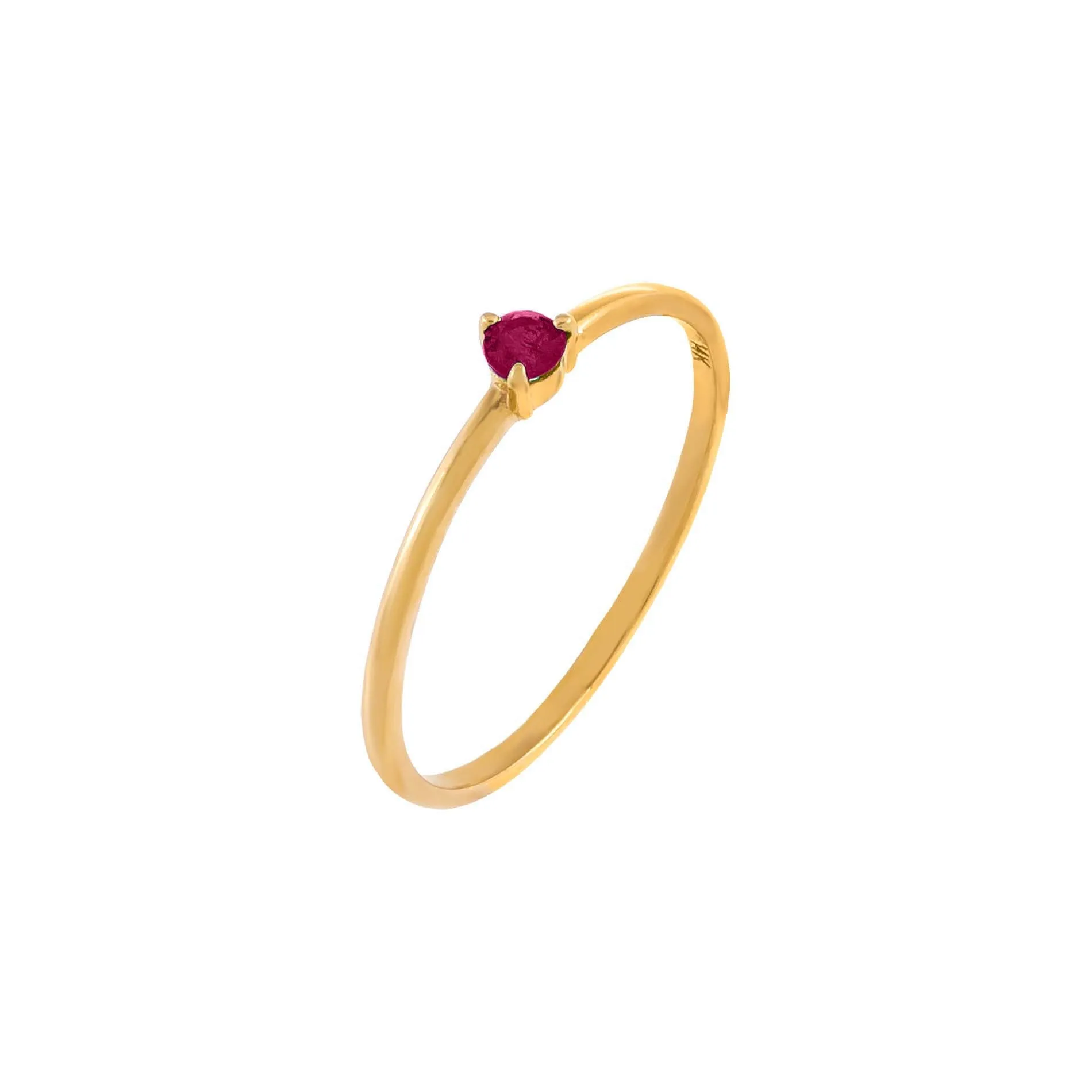 Diamond Tiny Colored Stone Ring 14K sold by Adina Eden's