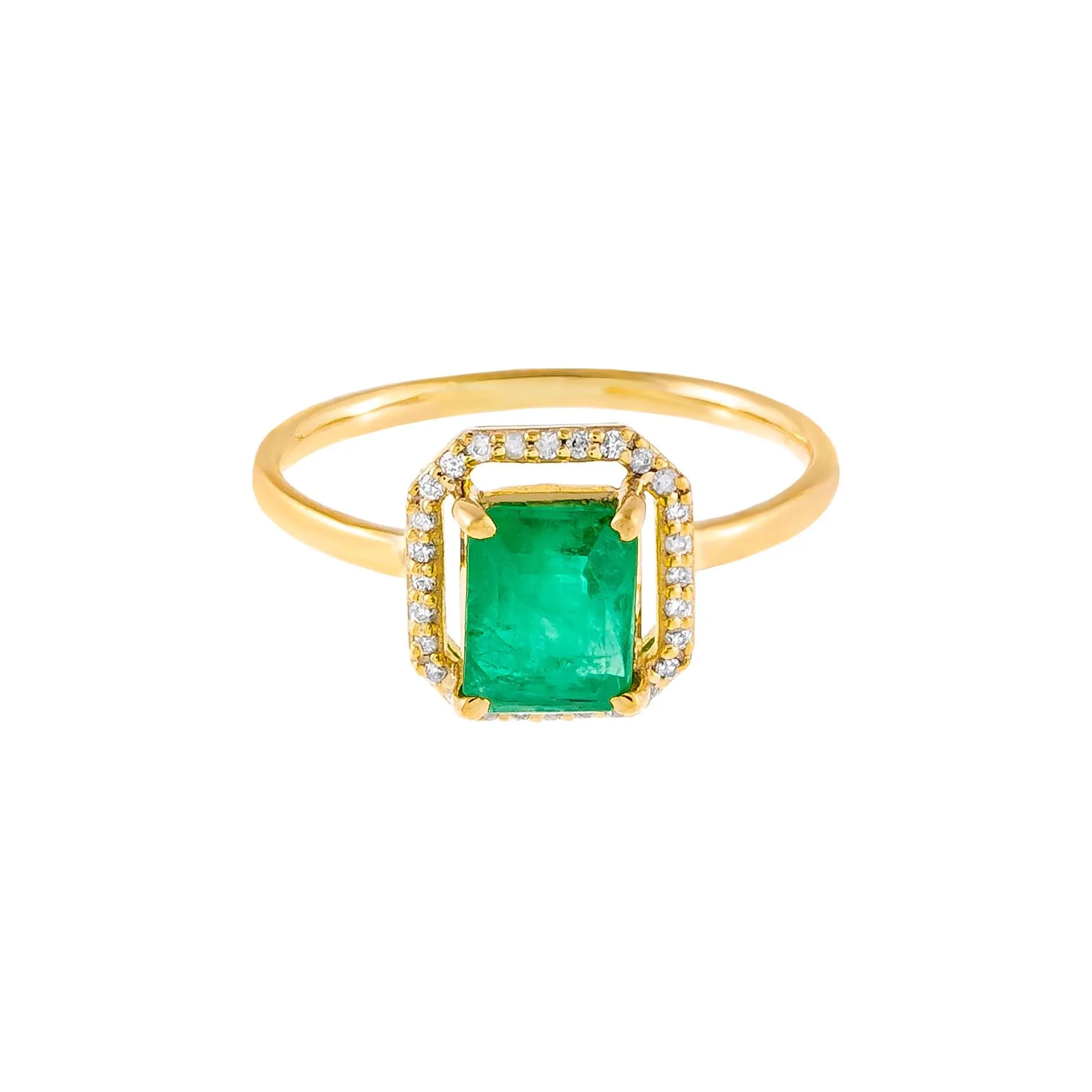 Diamond Illusion Emerald Green Ring 14K sold by Adina Eden's product image thumbnail 2