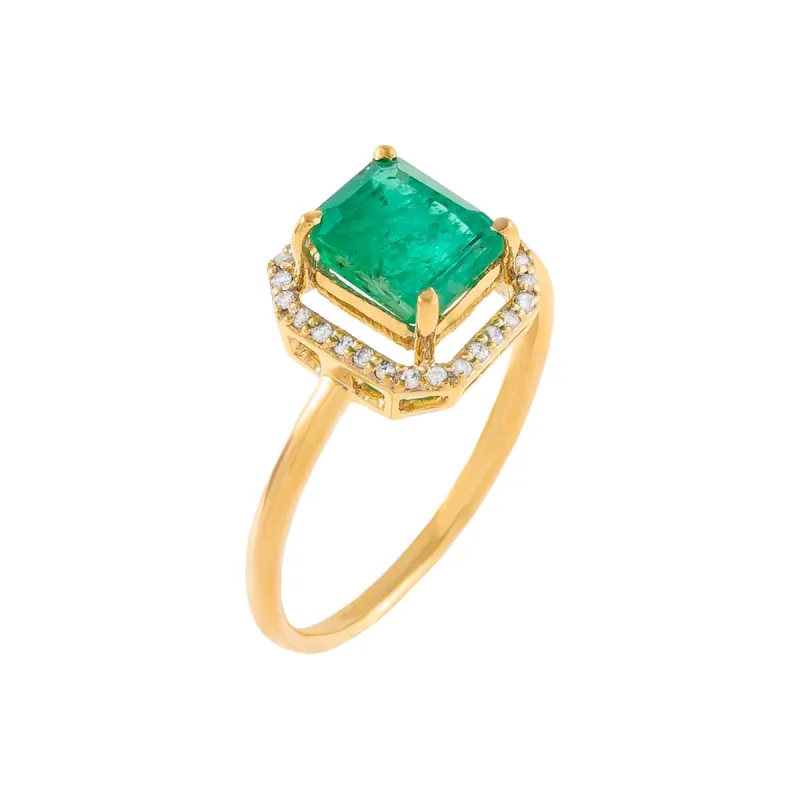 Diamond Illusion Emerald Green Ring 14K sold by Adina Eden's