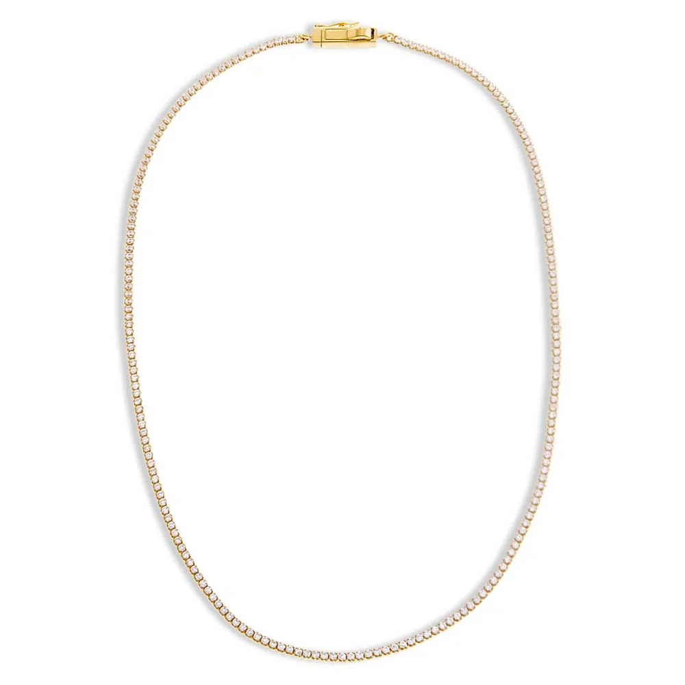 Classic Thin Tennis Necklace sold by Adina Eden's product image thumbnail 2