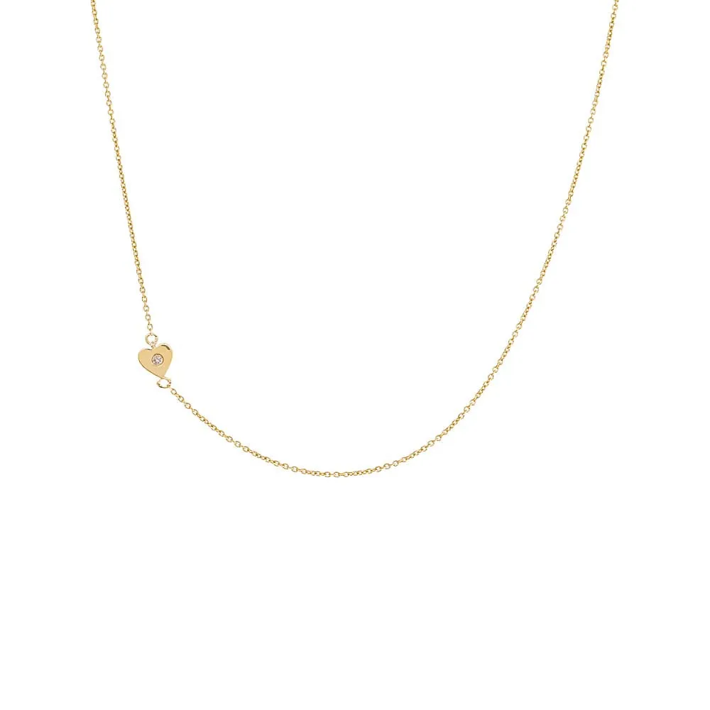 Diamond Sideway Heart Necklace 14K sold by Adina Eden's